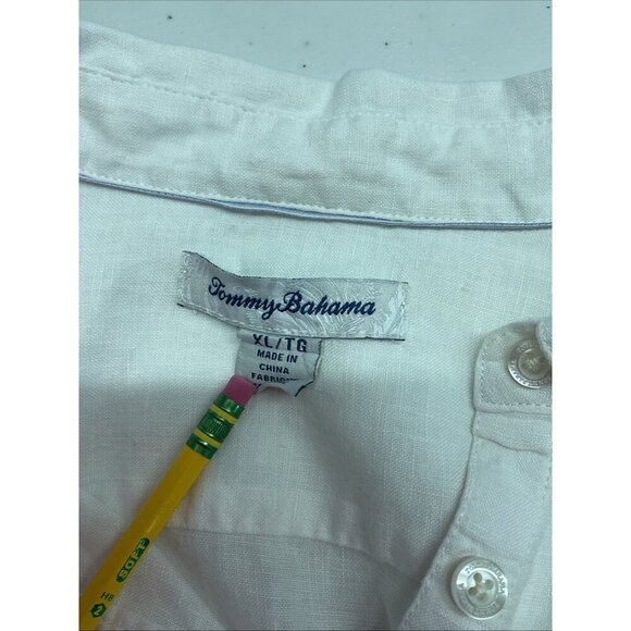 Tommy Bahama Womens White Short-Sleeve‎ Linen Boxy popover oversized Size XL - Picture 5 of 12
